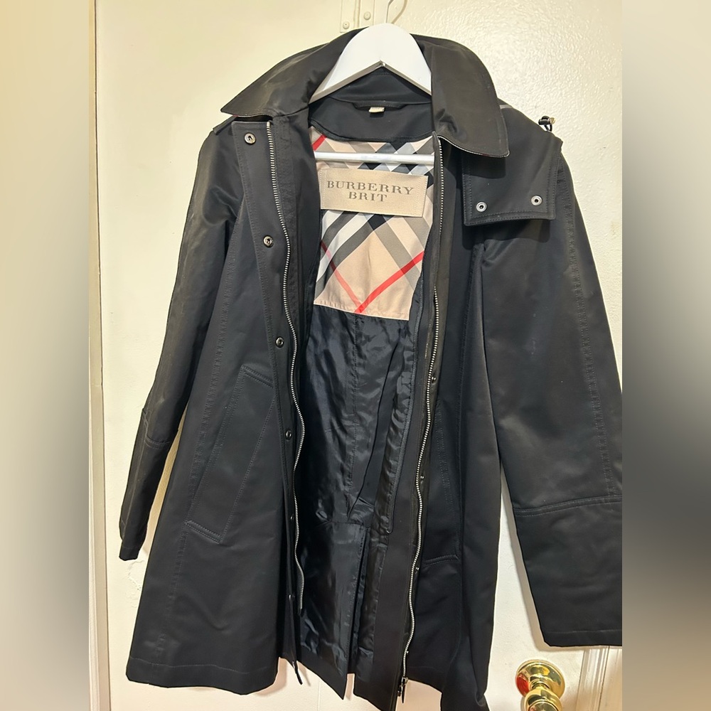 NWT Burberry Brit Bowpark Black Raincoat US 4 - Picture 3 of 9